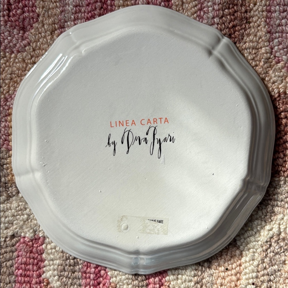 🦪Anthropologie Linea Carta Calligrapher Diva Pyari P Plate Priceless Pearl - Picture 11 of 16
